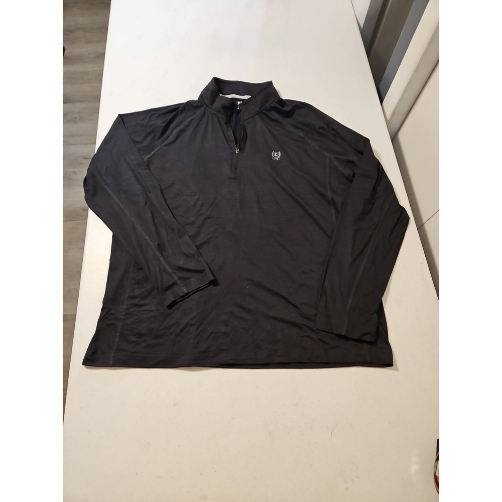 NWT Chaps Golf Men's 1/4 Zip Pullover Thin Long Sleeve Polo Size XL Black (A974)